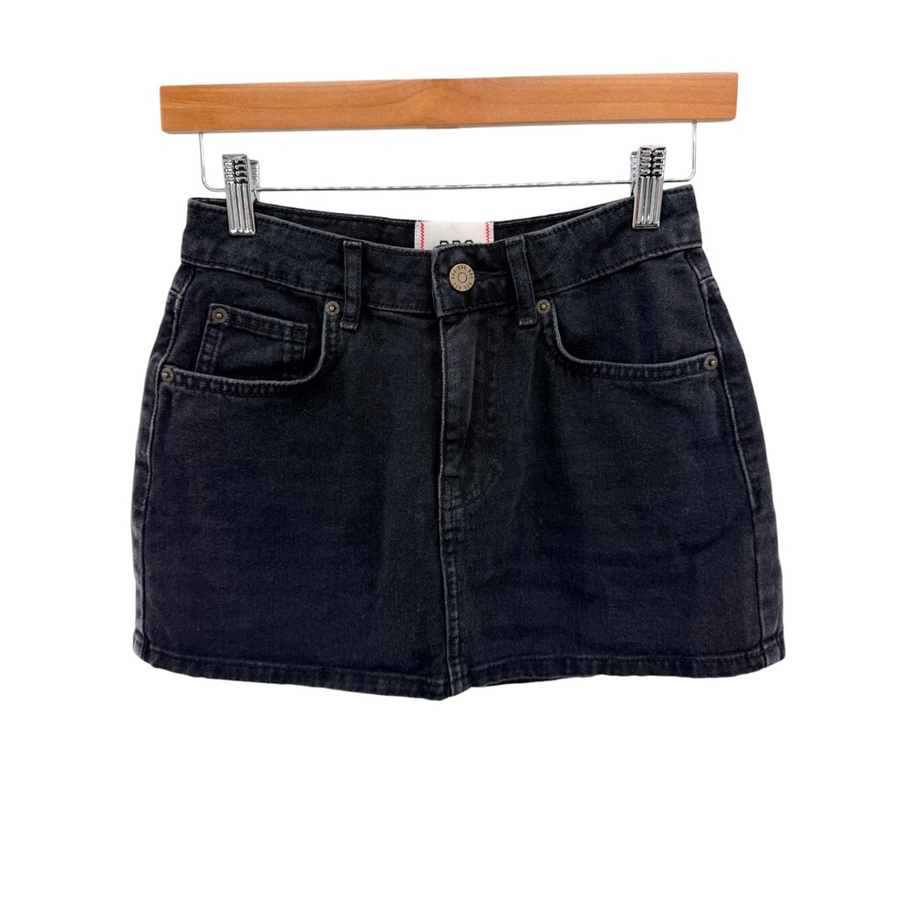 BDG Black Denim Mini Skirt XS Urban Outfitters Washed Grunge Indie Sleaze Rock
